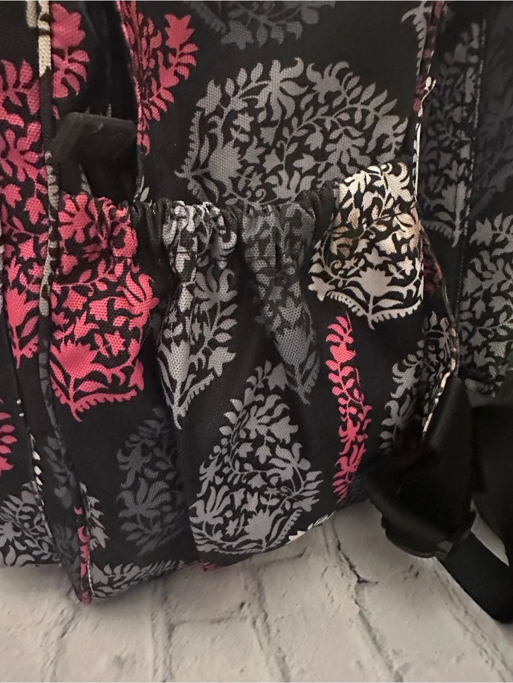 - Vera Bradley Black Laptop Backpack in Lighten Up Grande Print
